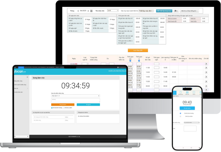 Jobcan software dashboard